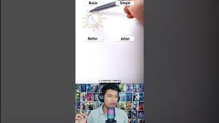 HOW TO DRAW A SUN FROM BASIC TO ARTIST shorts drawing draw shortsfeed [upl. by Isoj585]