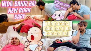 Nida Ne Chakaya Sufiyan Ko Bacche Ka Mazza🤣 Nida Banni Hai New Born Baby😋🐣 Sufiyan And Nida♥️ [upl. by Frear]