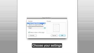 Microsoft Office Word MAC Inserting a Page Number [upl. by Ecinaj]