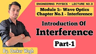 Engineering Physics  Introduction of Interference  Module 1  Wave Optics  chapter 1 part 1 [upl. by Nivrad807]