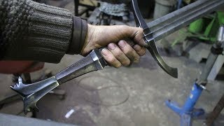 Forging a pattern welded Witcher 3 sword part 5 making the handle [upl. by Dorcas982]