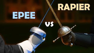 Italian Rapier vs Sports Epee  HEMA vs Sport fencing  Weapon Confrontations  part 1 [upl. by Sonya]