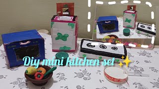 diy kitchen set for kids 🌷 using recyclable materials ❤️ 5 milion views 🪻 [upl. by Barnard642]