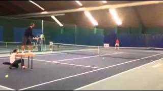 Tomáš Berdych training to return Milos Raonic serves [upl. by Klaus306]