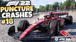 F1 22 PUNCTURE CRASHES 18 [upl. by Anerat]