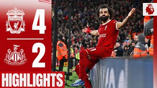 Salah Double Gakpo amp Jones Goals Liverpool 42 Newcastle  Highlights [upl. by Novyat]