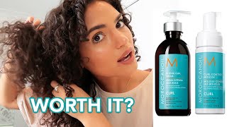 CURLY REVIEW  Wash day with Moroccanoil Curl Range [upl. by Artamas]