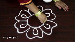 Simple Beginners Freehand Kolam Designs  easy rangoli  Muggulu without dots [upl. by Aenil206]