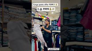 Cargo pants 2  ₹999💸💰 cargo mensfashion trending viralshorts wholesale hyderabad [upl. by Sirovat]