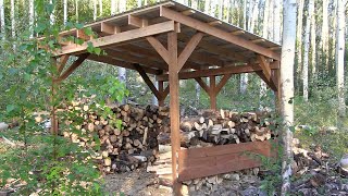 Off Grid Wood Shed  start to finish [upl. by Stclair671]