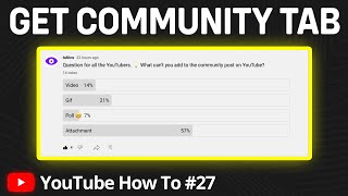 How To Get Community Tab On YouTube  Unlock Community Tab [upl. by Larual887]