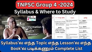 TNPSC Group 4 Syllabus 2024  Where to Study  Lesson by Lesson  All Material  Quick Learning [upl. by Caniff]