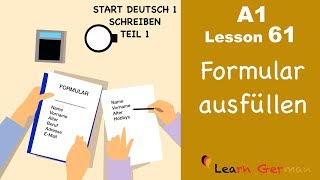 A1  Lesson 61  Formular ausfüllen  How to fill in a form  Start Deutsch1  Learn German [upl. by Gall]