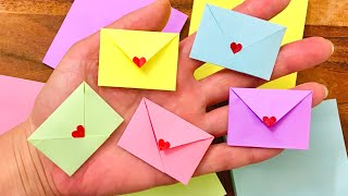 How to fold Easy Origami Envelope  Sticky Note Origami Easy Envelope  Mini Origami Heart Envelope [upl. by Nisen]