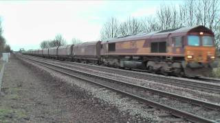 66082 on 6H15 1454 Immingham  Drax Power Station loaded HTAs [upl. by Euell518]