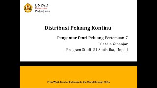 PTP 7 Distribusi Kontinu 1 [upl. by Notsur]