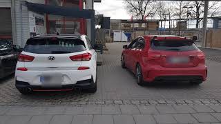 Hyundai I30 N vs Mercedes A45 AMG  Sound Battle [upl. by Allyce827]