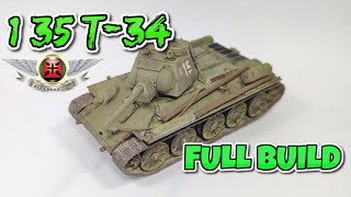 TAMIYA T34 FULL BUILD VIDEO BUILD T34 Russian Tank [upl. by Ennayr93]