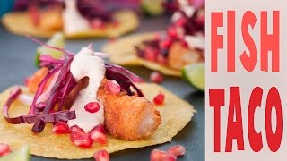 Fish Taco  Panert torsk med kålsalat rømmedressing og granateple [upl. by Nna]