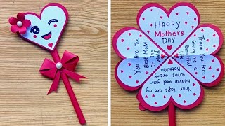 easy mothers day card idea from paper  mothers day greeting card last minute mothers day card [upl. by Enaht]