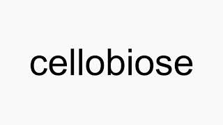 How to pronounce cellobiose [upl. by Orabel]