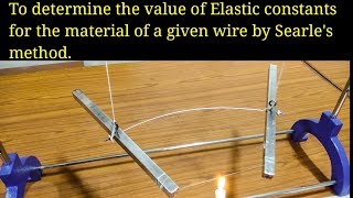 Elastic Constants for the material of a given wire by Searles method  Experiment [upl. by Accisej205]