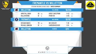 WA Premier Cricket  Mens Second Grade  Round 8  Fremantle v Willetton  Day 2 [upl. by Mickelson]