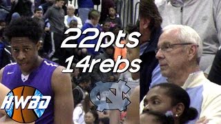 UNC Head Coach Roy Williams Watches Sterling Manley vs Jerome Hunter  Top Prospects Battle [upl. by Nehr]