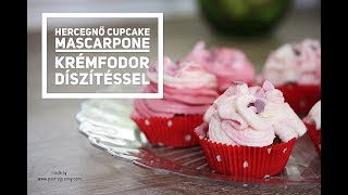 Hercegnő cupcake Mascarpone krémfodorral [upl. by Kronick]