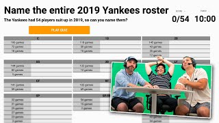 Can manager Aaron Boone name all of the 2019 Yankees [upl. by Ahsiryt]