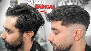 MID FADE COMPRIMIDO PEINADO ONDULADO HACIA ADELANTE  Cambio radical [upl. by Belanger]