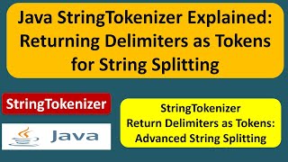 Java StringTokenizer Explained Returning Delimiters as Tokens for String Splitting [upl. by Lliw710]