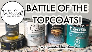 BATTLE OF THE TOPCOATS  Topcoat Testing over chalk paint w ChristinaMuscari of Pretty Distressed [upl. by Ijic]