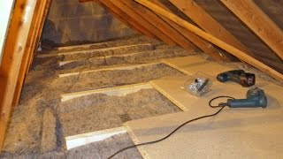 DIY LoftAttic Insulation with overboarding for Storage Superhome59 Video part 10 [upl. by Datnow759]