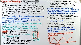 Part12 Voltammetry  Cyclic Voltammetry  cyclicvoltametry [upl. by Lassiter803]