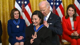 Michelle Yeoh Receives Presidential Medal of Freedom from President Biden [upl. by Cud]