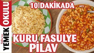 10 Dakikada Hazır Kolay Kuru Fasülye  Pilav Tarifi [upl. by Yennej]