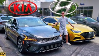 MIDSIZE THREATS  2021 Kia K5 vs 2020 Hyundai Sonata Comparison [upl. by Xeno]