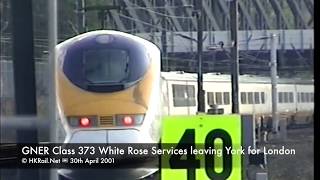 010430 UK  GNER Class 373 White Rose Services leaving York for London [upl. by Linnea]