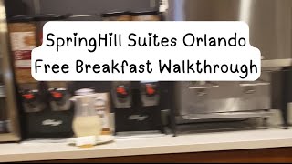 SpringHill Suites Orlando Free Breakfast Buffet Walkthrough hotel florida orlando breakfast [upl. by Groeg]