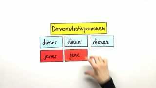 Demonstrativpronomen dieser diese dieses und jener jene jenes  Deutsch  Grammatik [upl. by Grier]