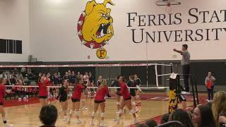 Ferris State Volleyball vs Saginaw Valley  Highlights and Tia BrandelWilhelm Interview [upl. by Moise]