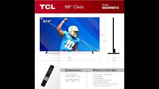 Review TCL 98Inch 98QM851G QM85 QLED 4K Smart QDMini LED TV with Google TV  2024 Model [upl. by Nolahc764]