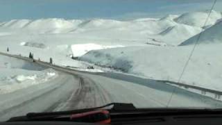 Winter Driving the Dempster Highway Northwest Territories Wright Pass Richardson Mountains part 2 [upl. by Marchese]