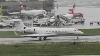 Gulfstream G550 N613AQ landing at Zurich Airport [upl. by English]