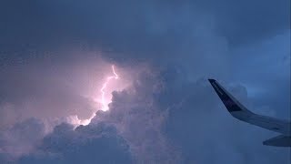 FLYING THROUGH AMAZING THUNDERSTORM Volaris A320200 inflight takeoff Mexico City MEX [upl. by Barry]