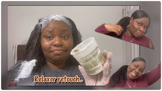 6 MONTH RELAXER TOUCH UP  HOW I RELAX MY HAIR AT HOME  MsMickayla [upl. by Engenia]