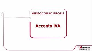 Acconto IVA [upl. by Cathey724]