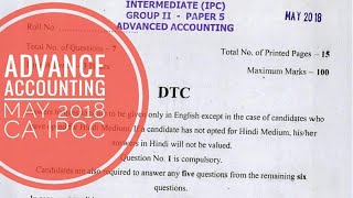 Advance accounting May 2018 paper  CA Intermediate  Suggested Answers except 2amp4  Ajmer Din [upl. by Leclair]