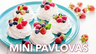 Dessert Easy Mini Pavlovas  Homemade Meringues Recipe [upl. by Carolann57]